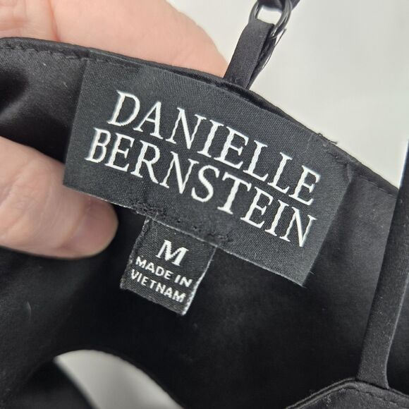 Danielle Bernstein Black Bandana Crop Top Medium Tie Back Adjustable Straps - Picture 5 of 6